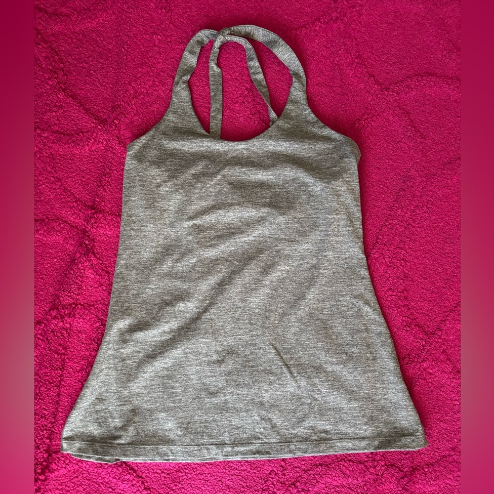 Manduka Heather Gray Tie Halter Top
